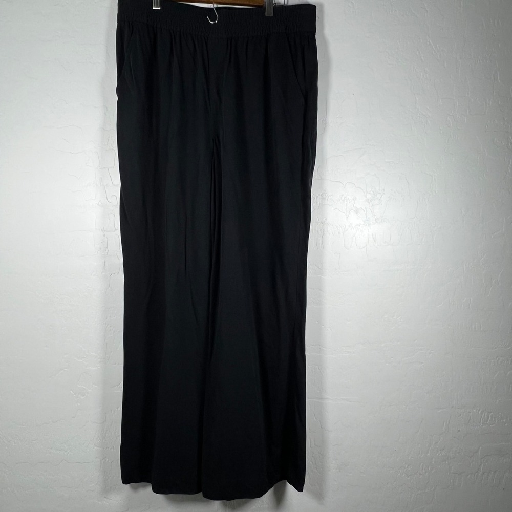 Madewell Black Pull On Wide Leg Pants carley XLT Tall Viscose Lyocell Blend